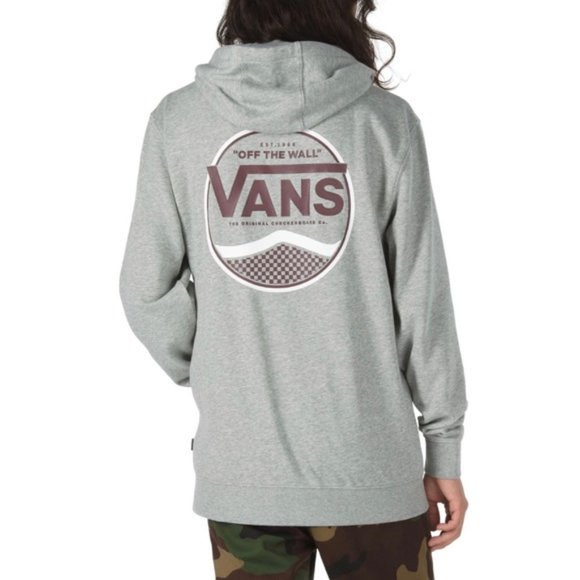 VANS SIDE STRIPE PULLOVER HOODIE Men’s Grey Maroon - Picture 1 of 6